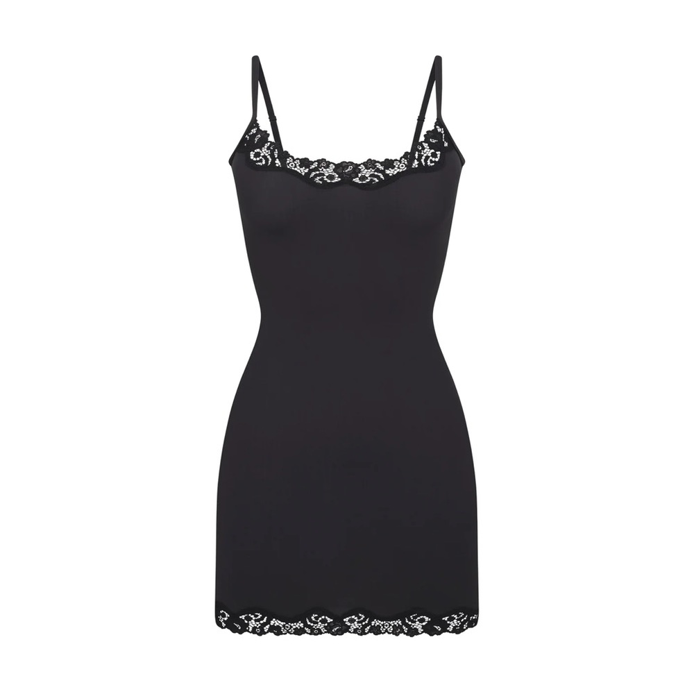 SKIMS - M - Fits Everybody Black Lace Slip Dress